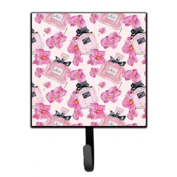 Jensendistributionservices Watercolor Pink Flowers & Perfume Leash or Key Holder, 4.25 x 1 x 7 in. MI1717057 - main